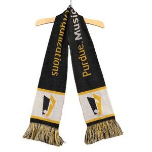 Purdue Musical Organizations Tasseled Scarf Multicolored Striped 55x6